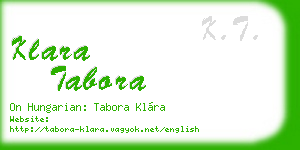 klara tabora business card